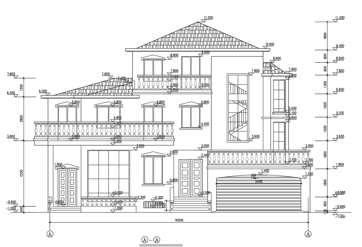 House Front Elevation Design Download DWG File