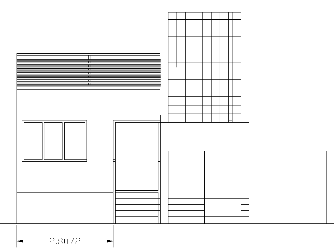 Front Elevation Layout Design for House in DWG Format