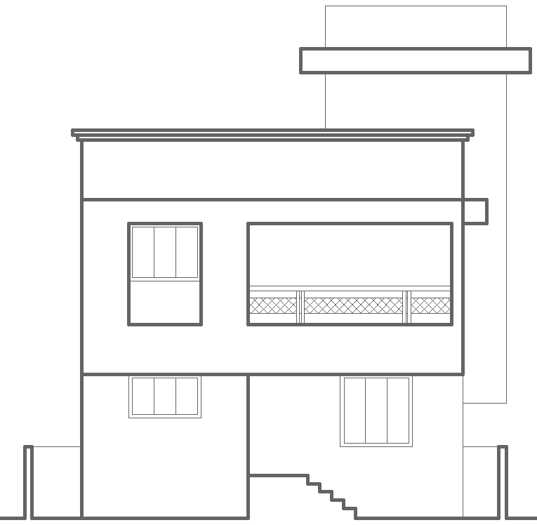 House Front Elevation Layout Plan in DWG Format Free