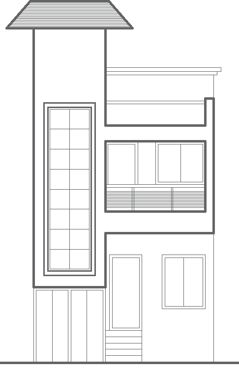 Detailed House Front Elevation Design for Architects