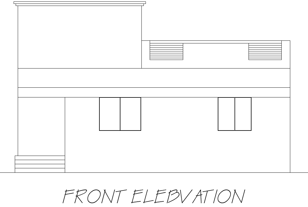 House Front Elevation Layout Plan in AutoCAD DWG File