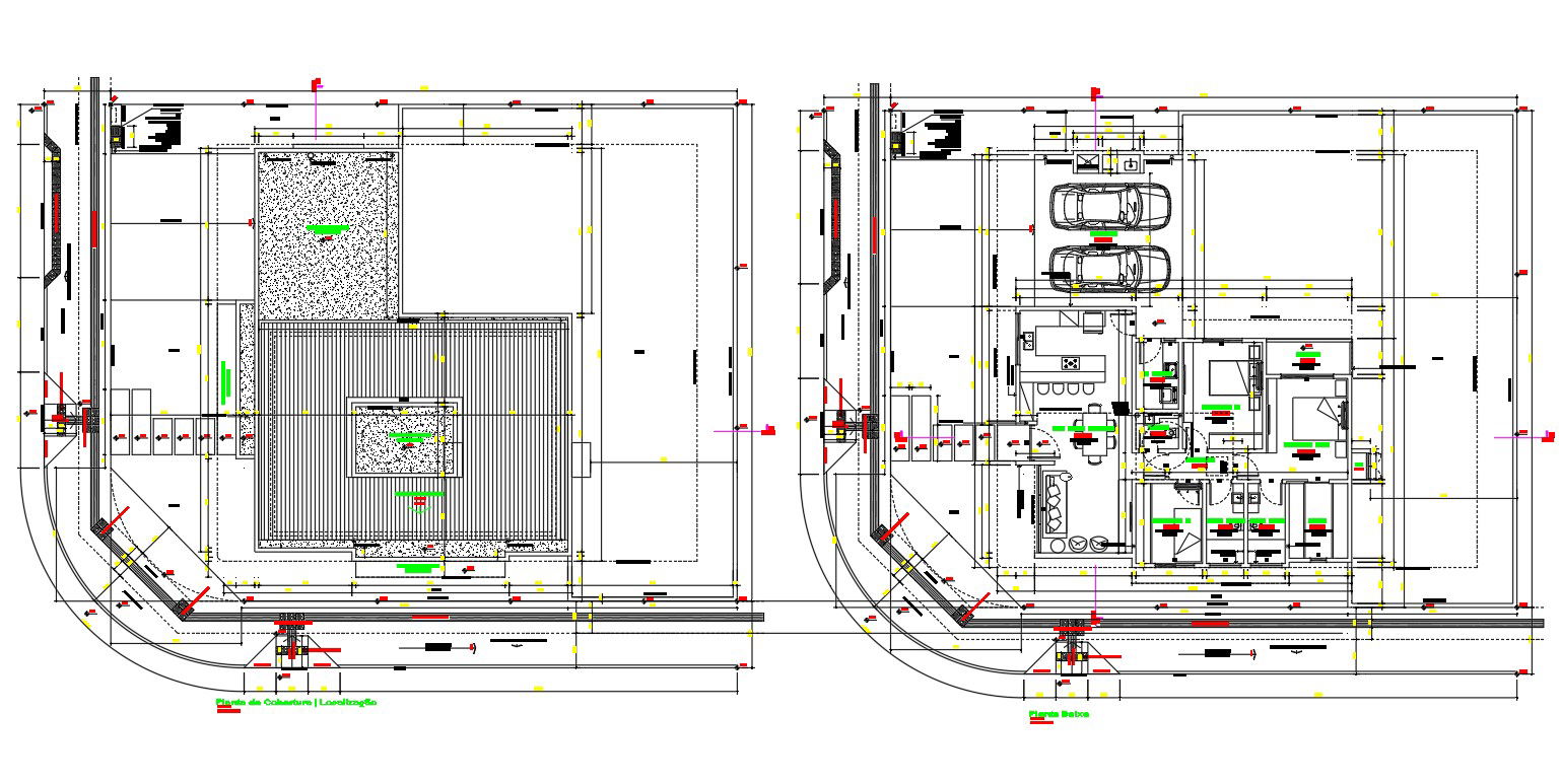 House Ground Floor And Terrace Plan Drawing DWG File