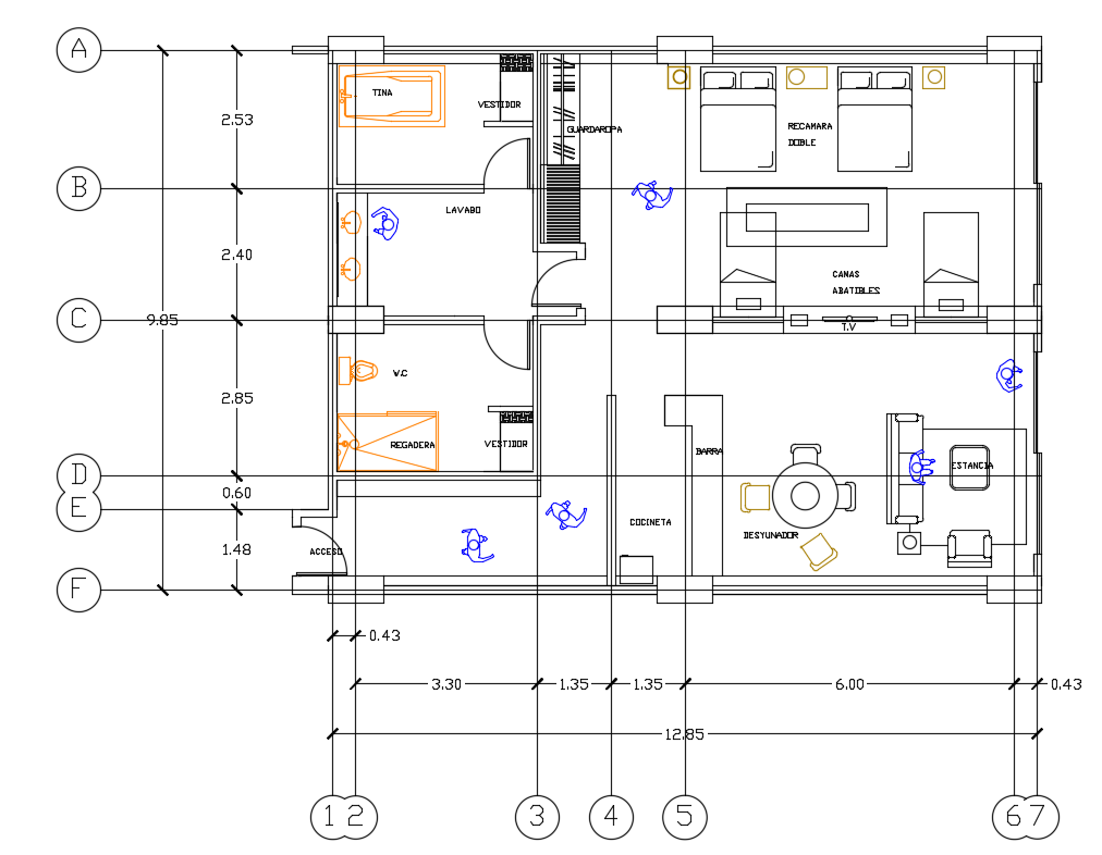 House Layout Plan AutoCAD Drawing With Dimension Detail CAD Drawing DWG File