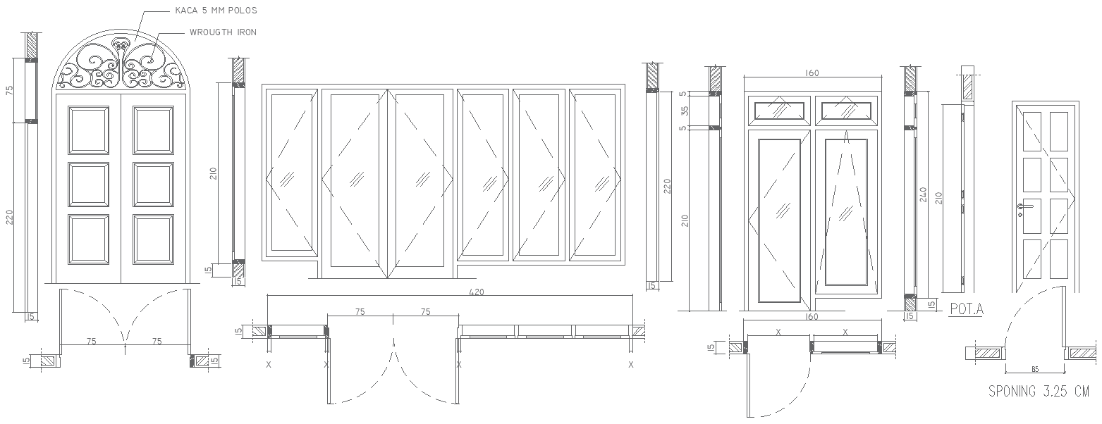 House Main Door Drawing Design AutoCAD DWG File