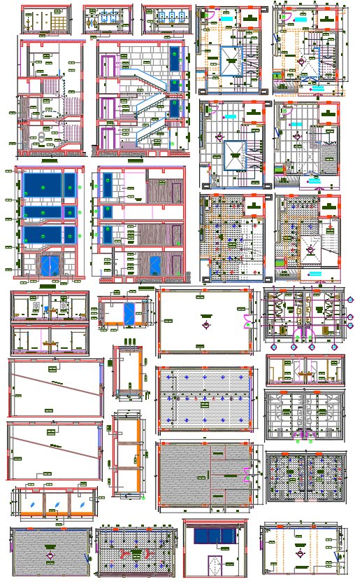 House plan with architecture and interior design details