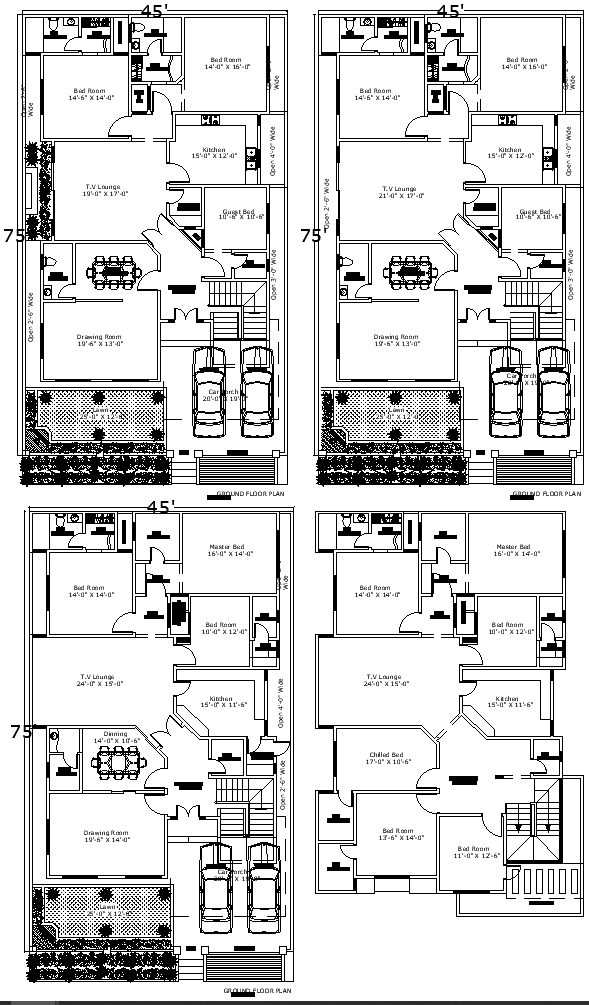 House Plan Drawing Layout AutoCAD DWG File Download