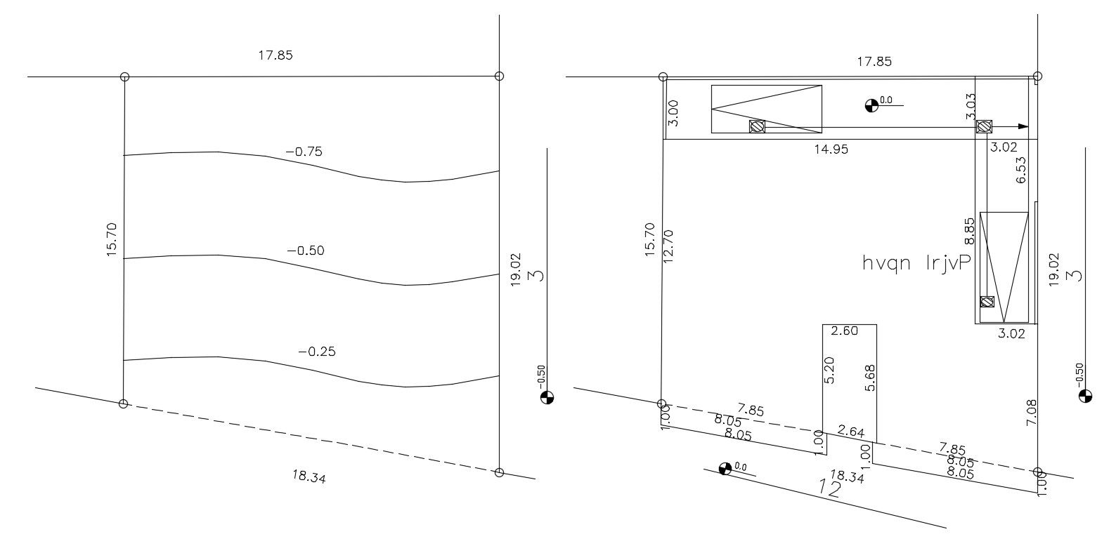 House Plot With Land Survey CAD Drawing