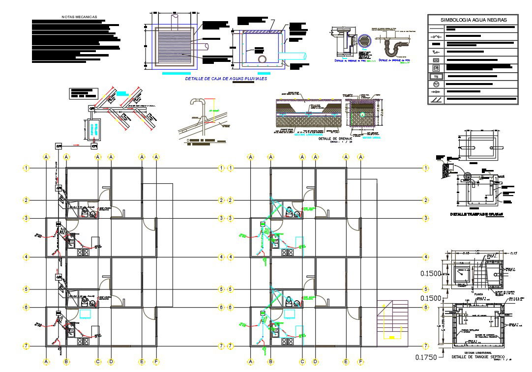 House Plumbing Installation Fixing Plan CAD Drawing