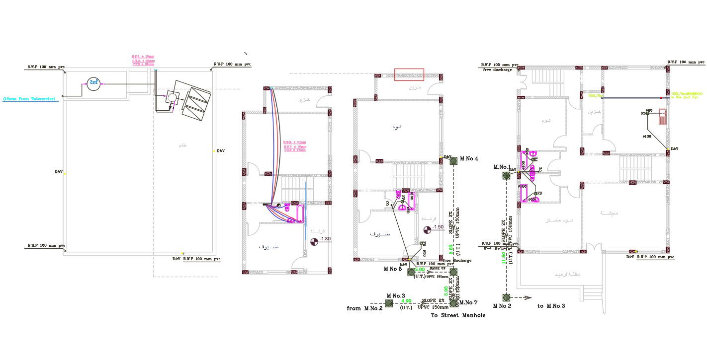 House Plumbing Layout Plan Design AutoCAD File