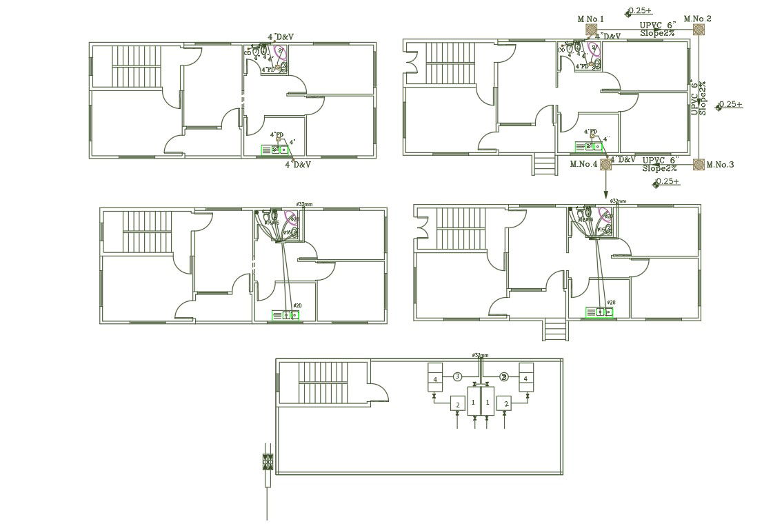 House Plumbing Plan Design DWG File