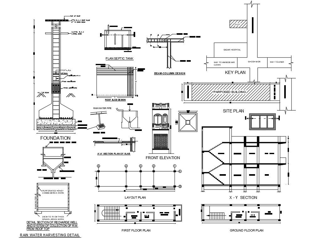 House Project With Site Kay Plan DWG File