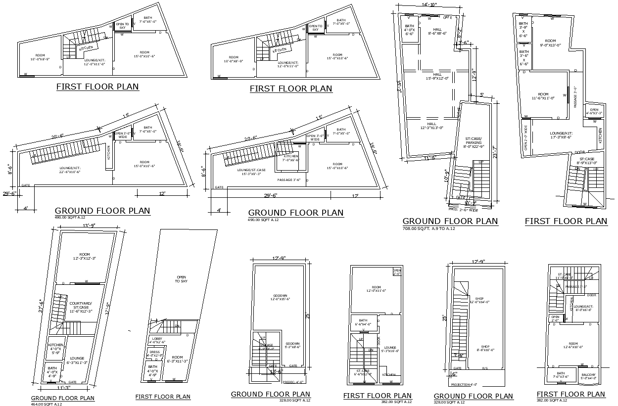 Simple House Shop and Godown Layout in AutoCAD DWG File