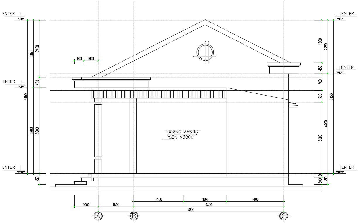 House Side View Elevation CAD Drawing Download Free DWG File
