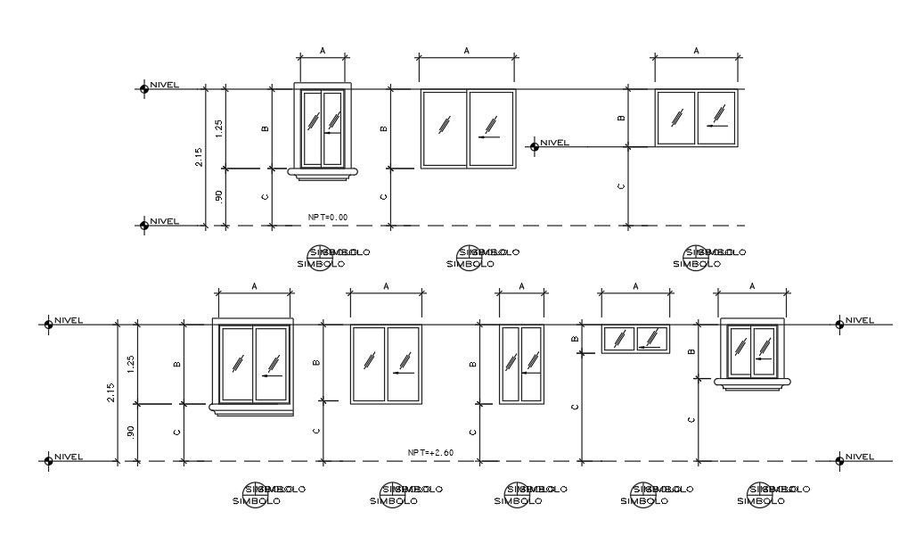 House Window Elevation CAD Blocks Drawing Download DWG File
