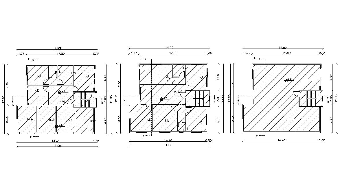 House With Front Side Shop Floor Plan Design DWG File