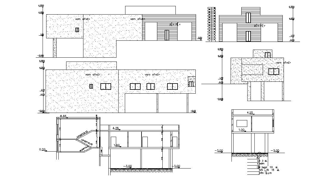 House With Shop Building Design DWG File