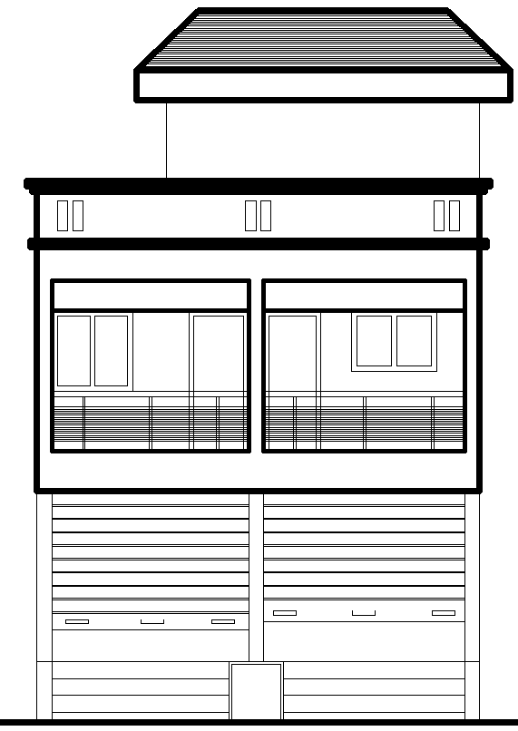 AutoCAD House and Shop Elevation Layout Plan in DWG file