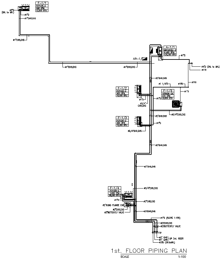 House floor Piping Plan Detail DWG AutoCAD file