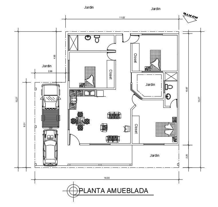 House floor plan with 3 bedrooms and car parking. Download now.