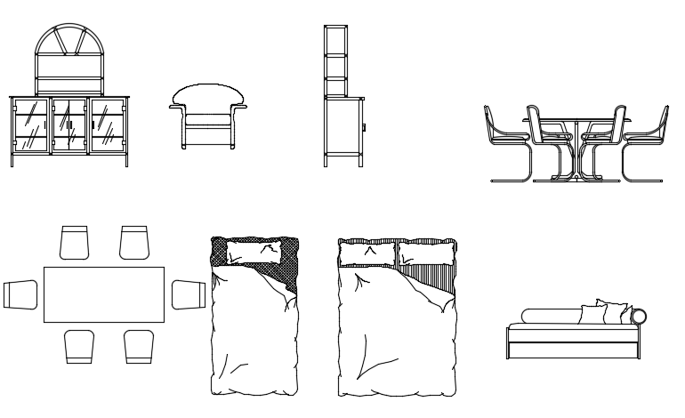 Home Furniture AutoCAD DWG CAD Blocks for Designers