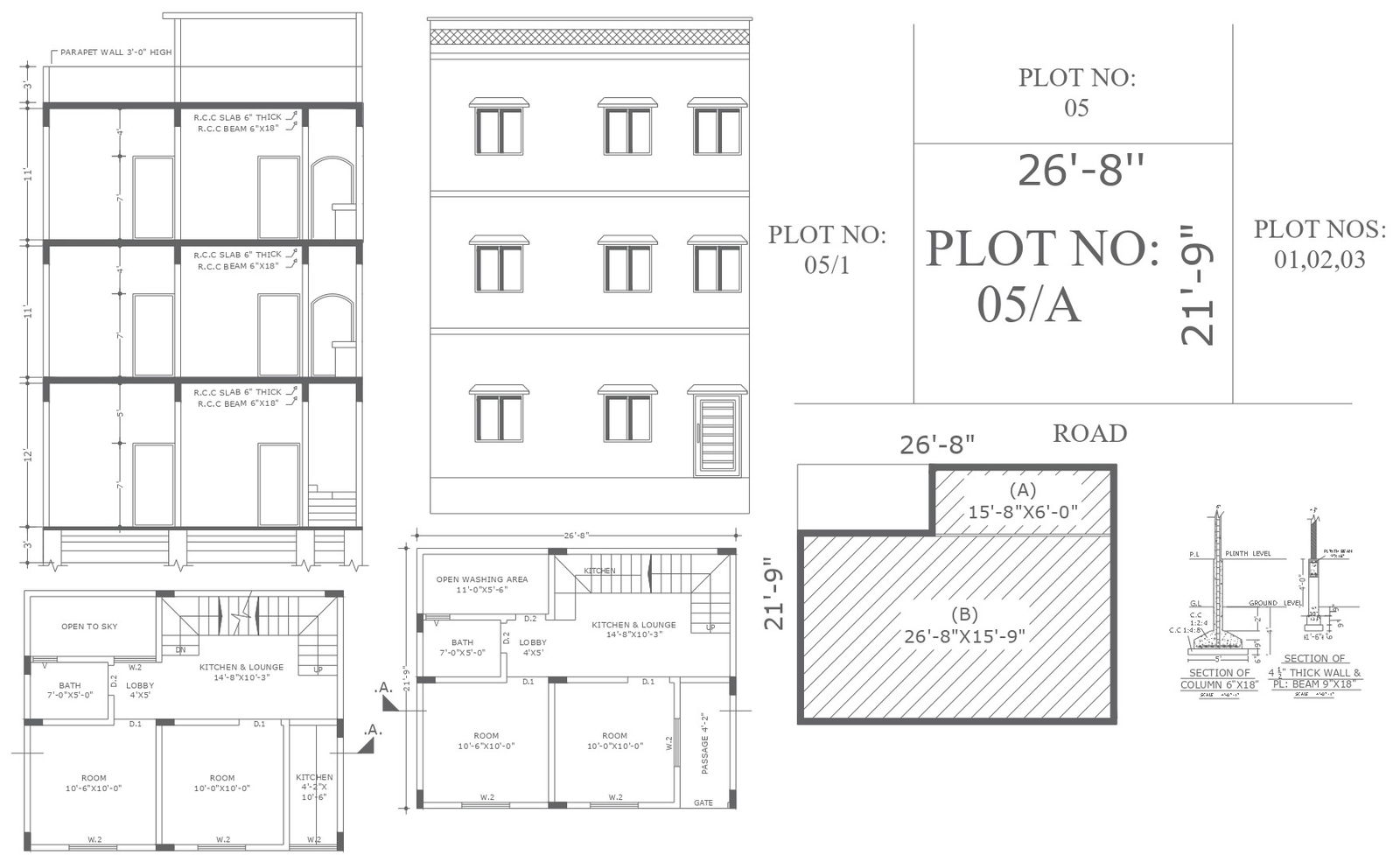 House plan cad block for reference practice dwg autocad drawing .