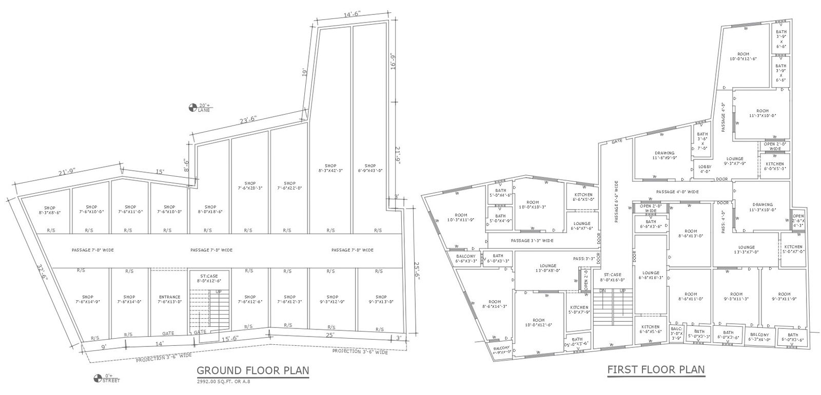 House plan on given site plan design with detail dwg autocad drawing .