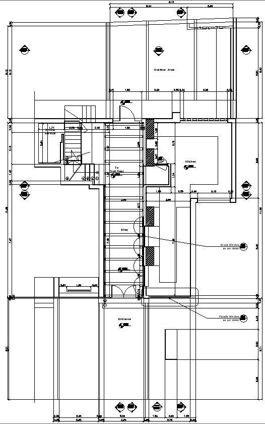 House plan with detail AutoCAD drawing
