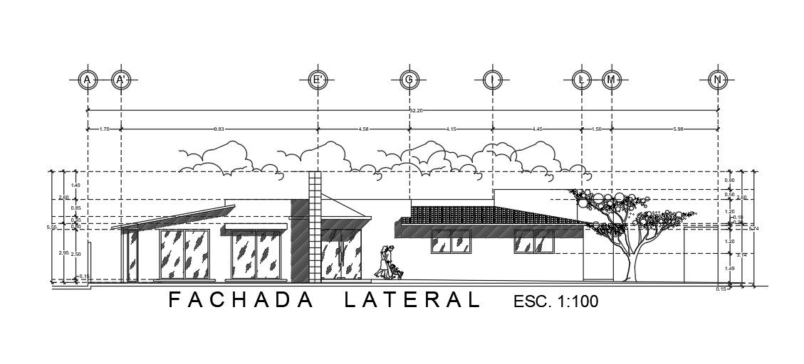 House section drawing presented in this file. Download this 2D autocad DWG File.