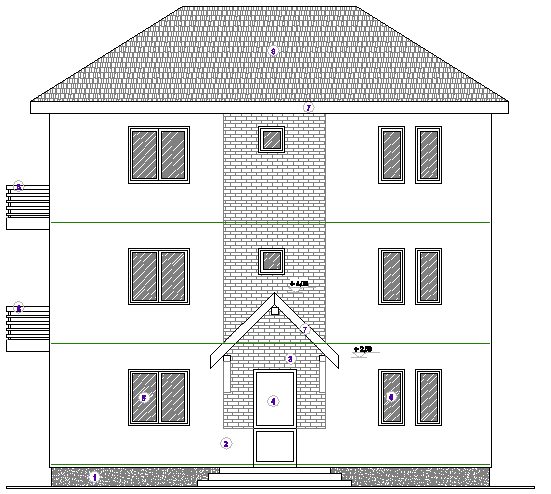 Housing 2 Levels Architecture Plan and Elevation dwg file