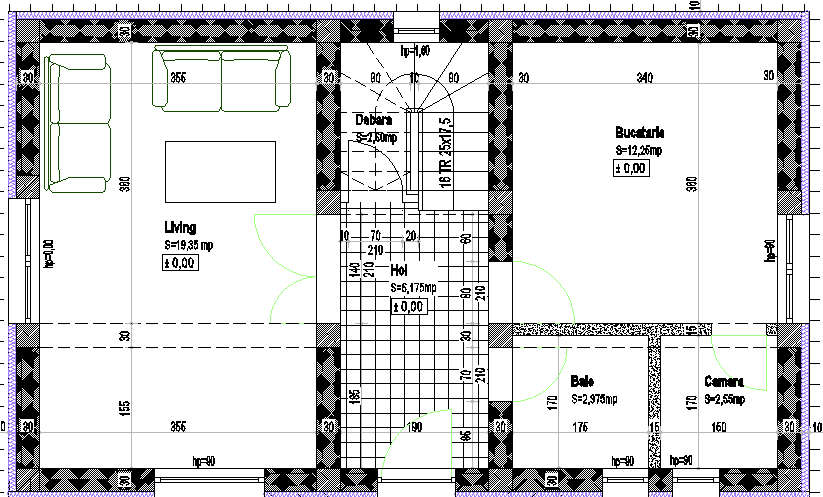 Housing 2 Levels Architecture Plan and Structure Details dwg file