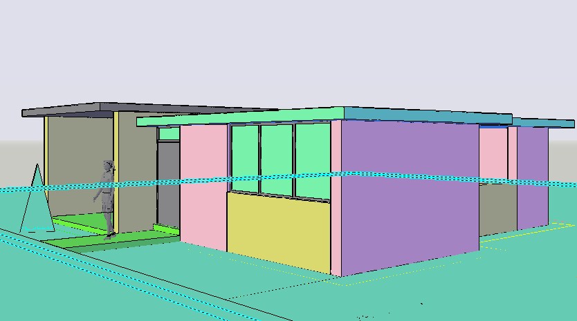 Housing 3 D view detail dwg file