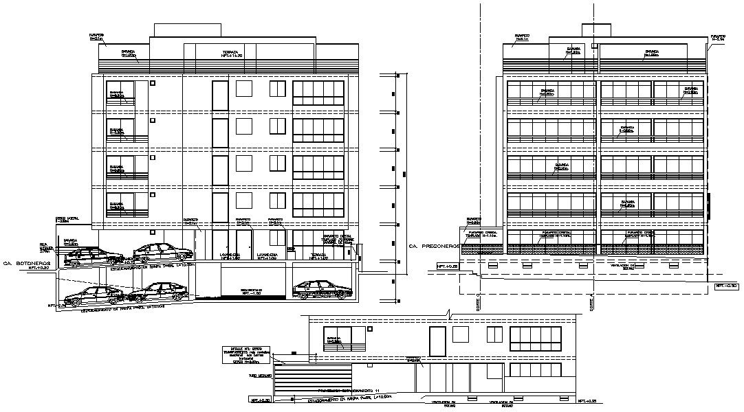Housing Apartment Facade Design CAD Drawing