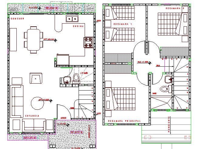 Housing Block Architecture Design and Elevation dwg file