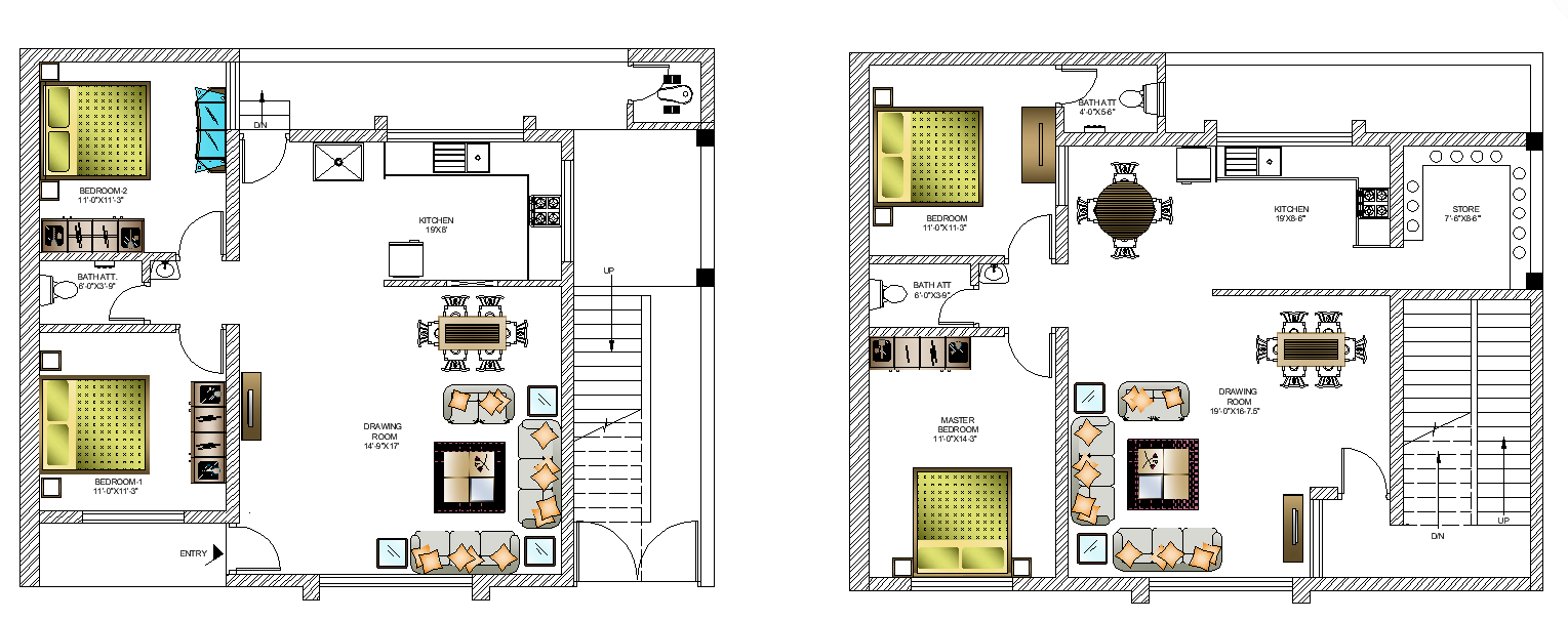 Housing building detail CAD structure 2d view layout plan