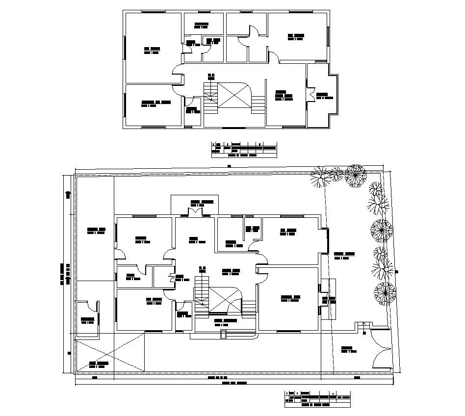 Housing building detail elevation 2d view layout plan