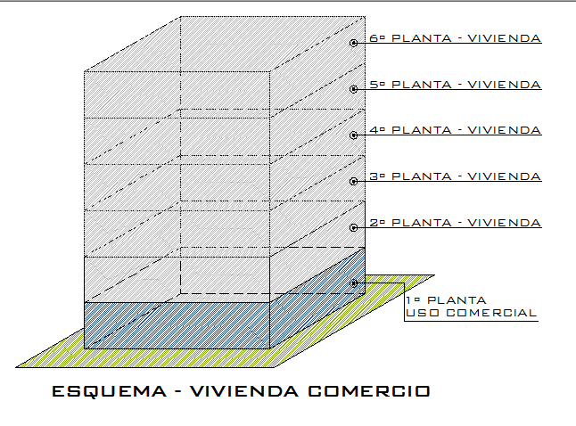 Housing commerce scheme architecture project dwg file