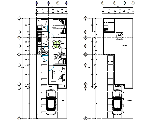 Housing duplex plan detail dwg file