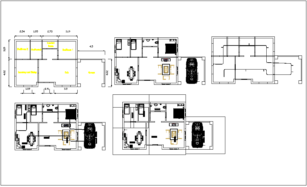 Housing plan information dwg file
