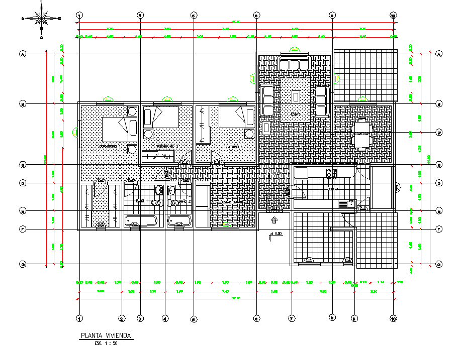 Housing project plan dwg file