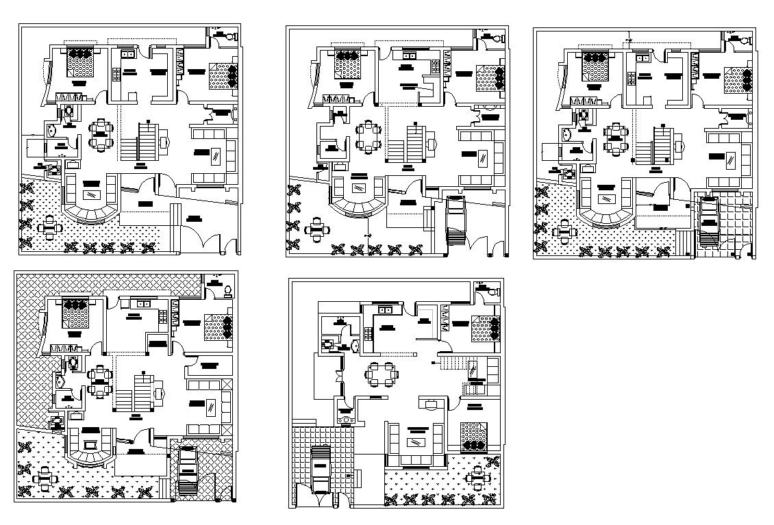 Housing structure detail CAD constructive block layout plan in autocad format