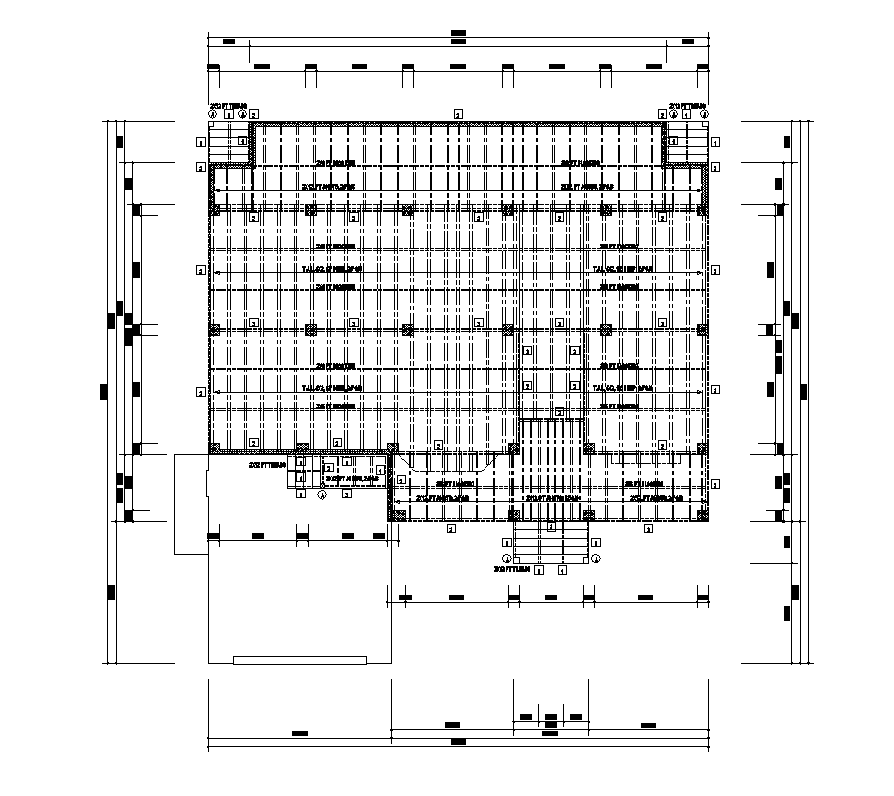 Housing terrace plan detail elevation layout autocad file