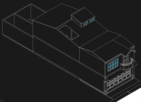 Housing two plants in 3 d detail dwg file