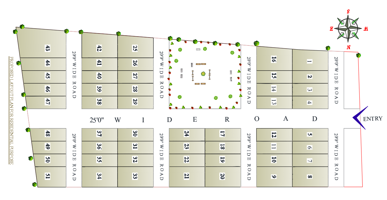 Housing Plotting Town Plan AutoCAD Drawing Download DWG File