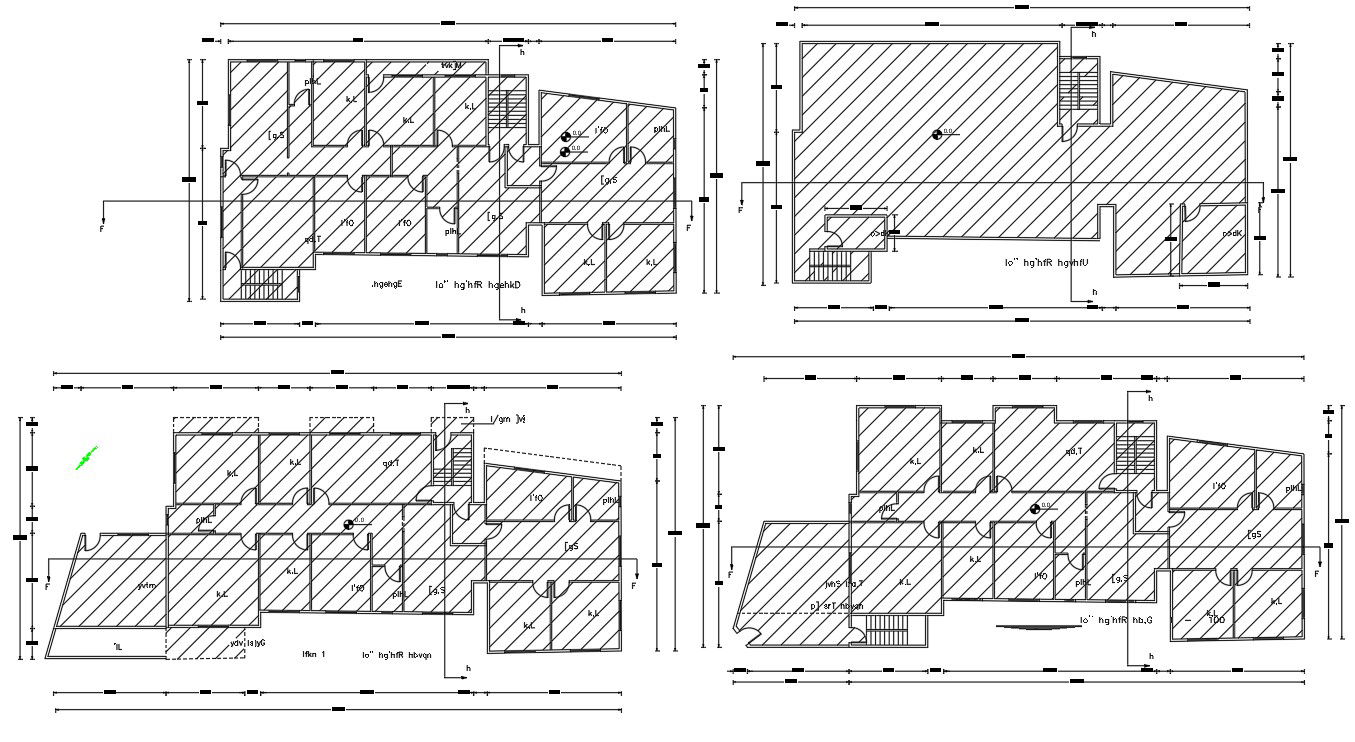 Huge Apartment Building Planning With Dimension DWG File
