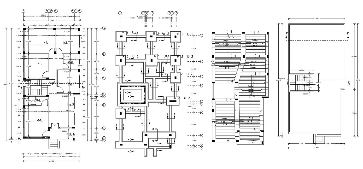 Huge Bungalow Plan With Dimension Terrace Floor DWG File