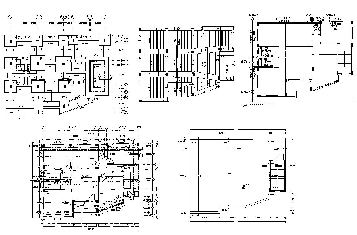 Huge Bungalow Plan With Terrace And Slab Design AutoCAD File