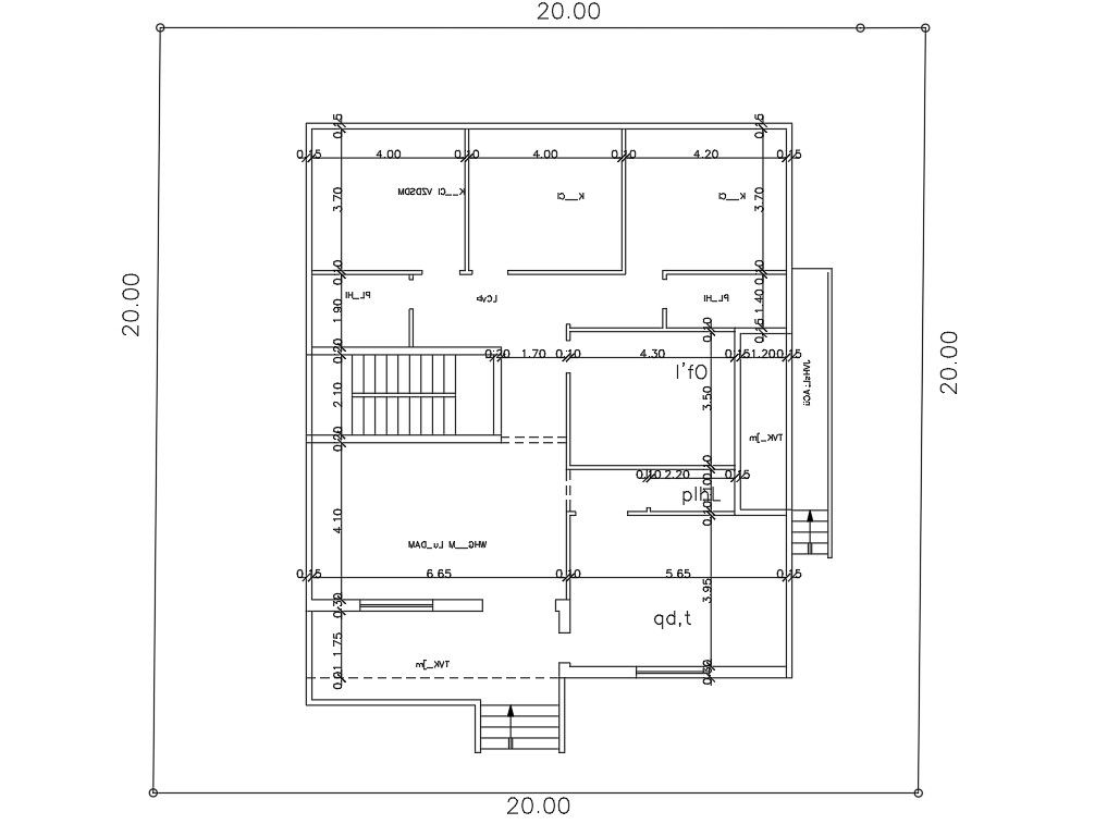 Huge Bungalow Planning With Dimension AutoCAD File