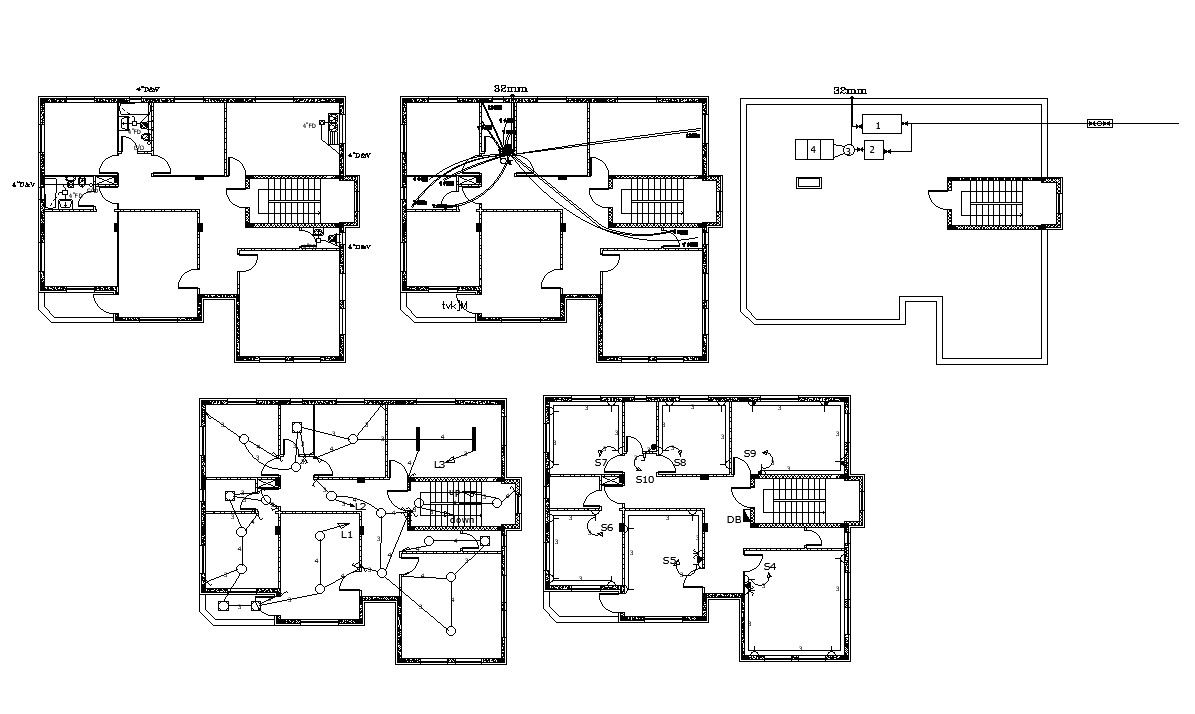 Huge Residential Building Electrical And Plumbing Design CAD