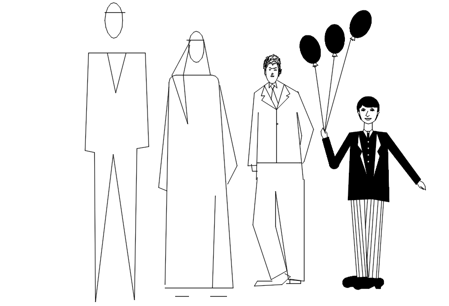 Human blocks in detail AutoCAD drawing, CAD file, dwg file