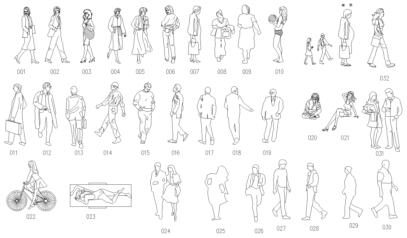 Human figure design with different poses details dwg autocad drawing .